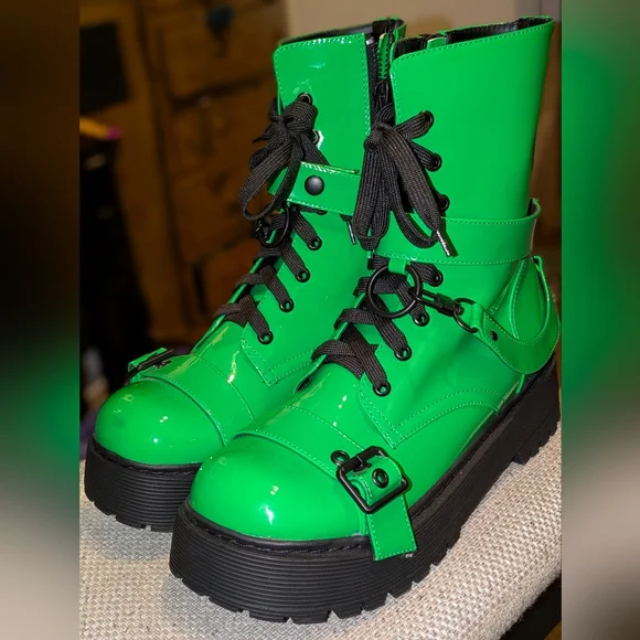 Current Mood Atomic Slime Combat Boots size 11 - Picture 5 of 14